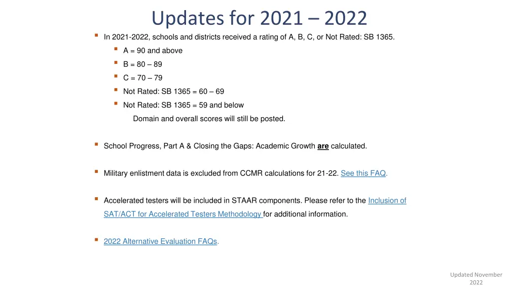 updates for 2021 2022 in 2021 2022 schools