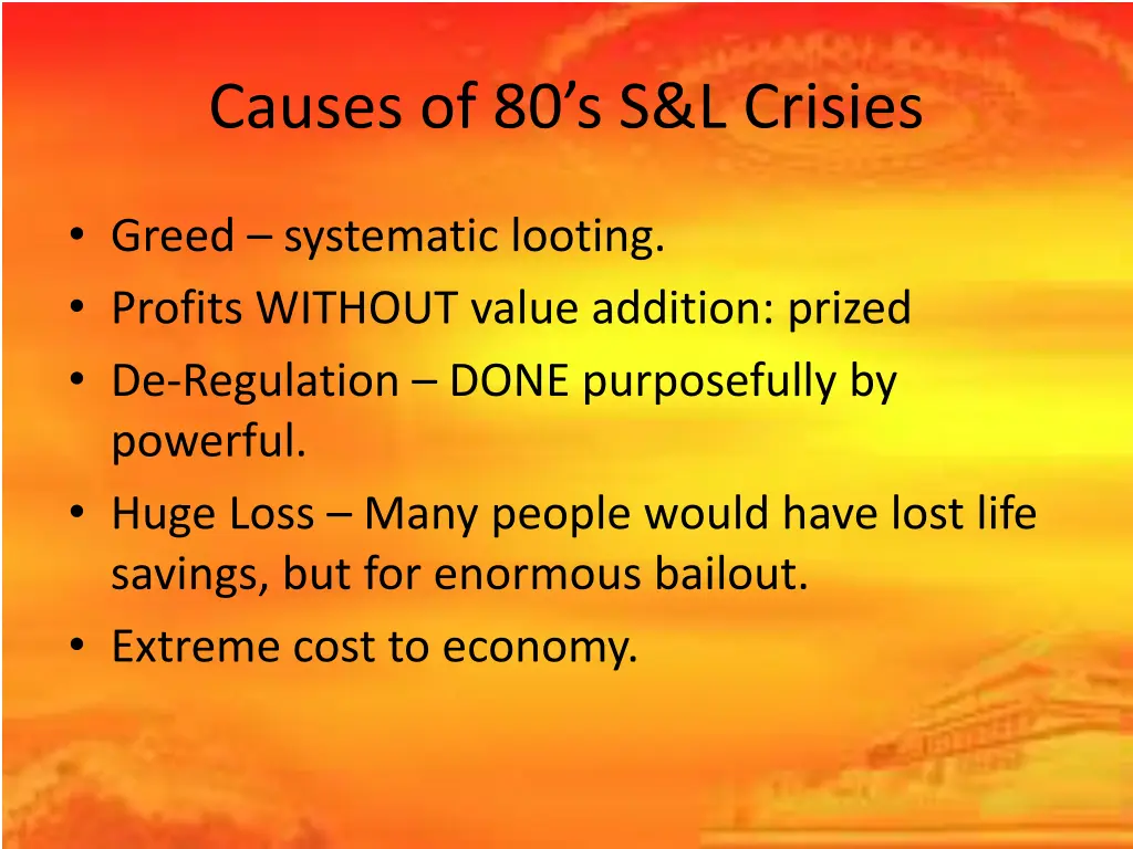 causes of 80 s s l crisies