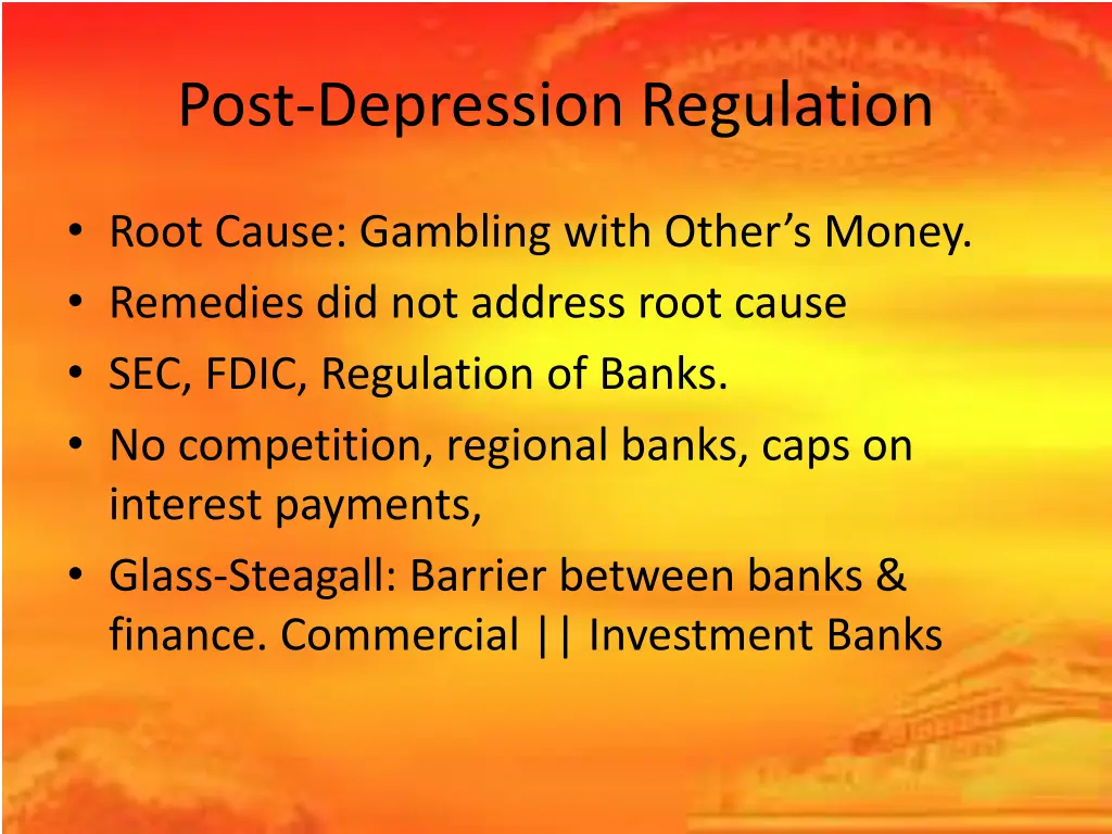 post depression regulation