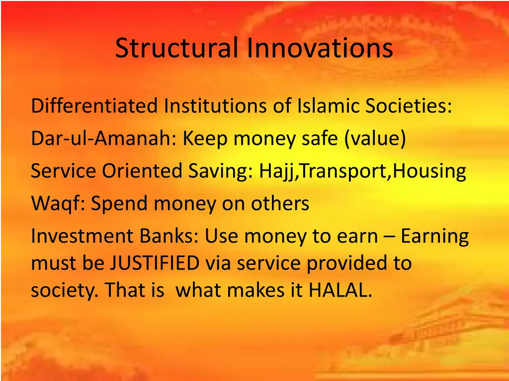 structural innovations