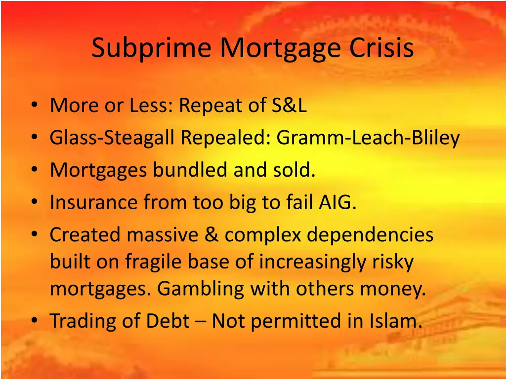 subprime mortgage crisis