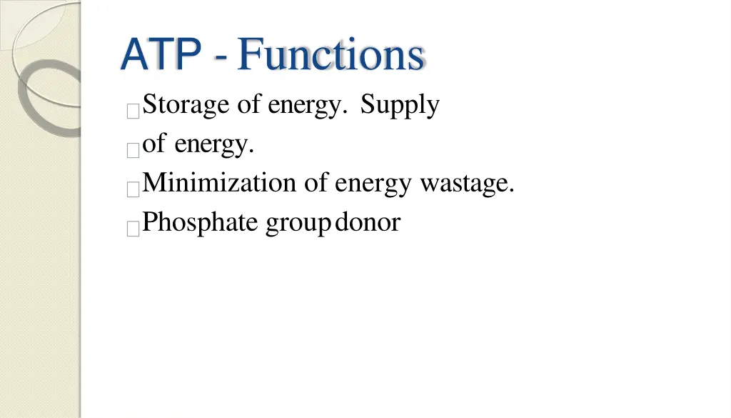 atp functions storage of energy supply of energy
