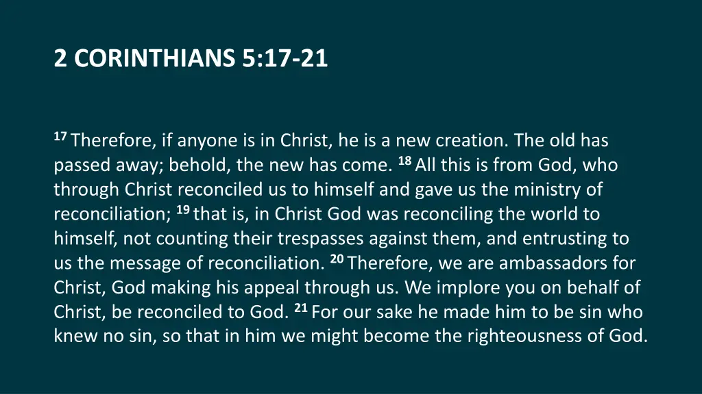 2 corinthians 5 17 21
