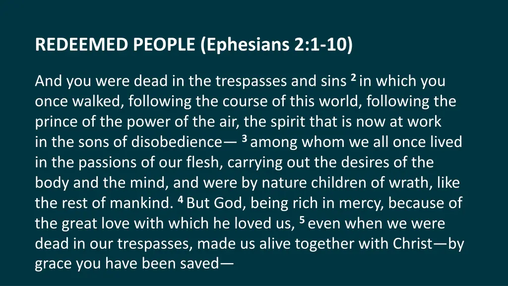 redeemed people ephesians 2 1 10