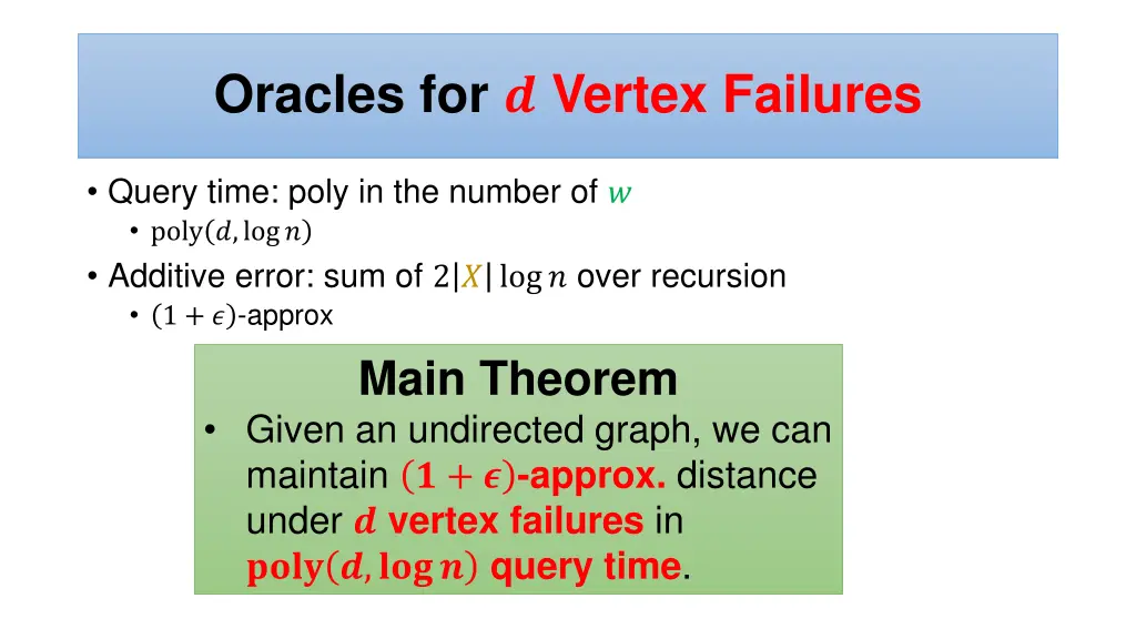 oracles for vertex failures 1