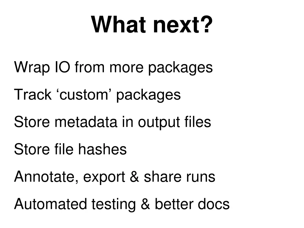 what next