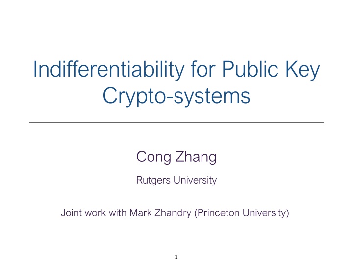 indifferentiability for public key crypto systems