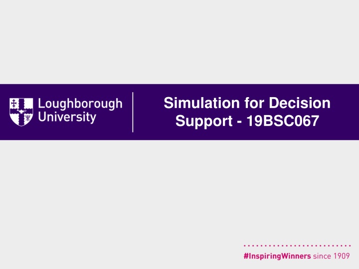 simulation for decision support 19bsc067