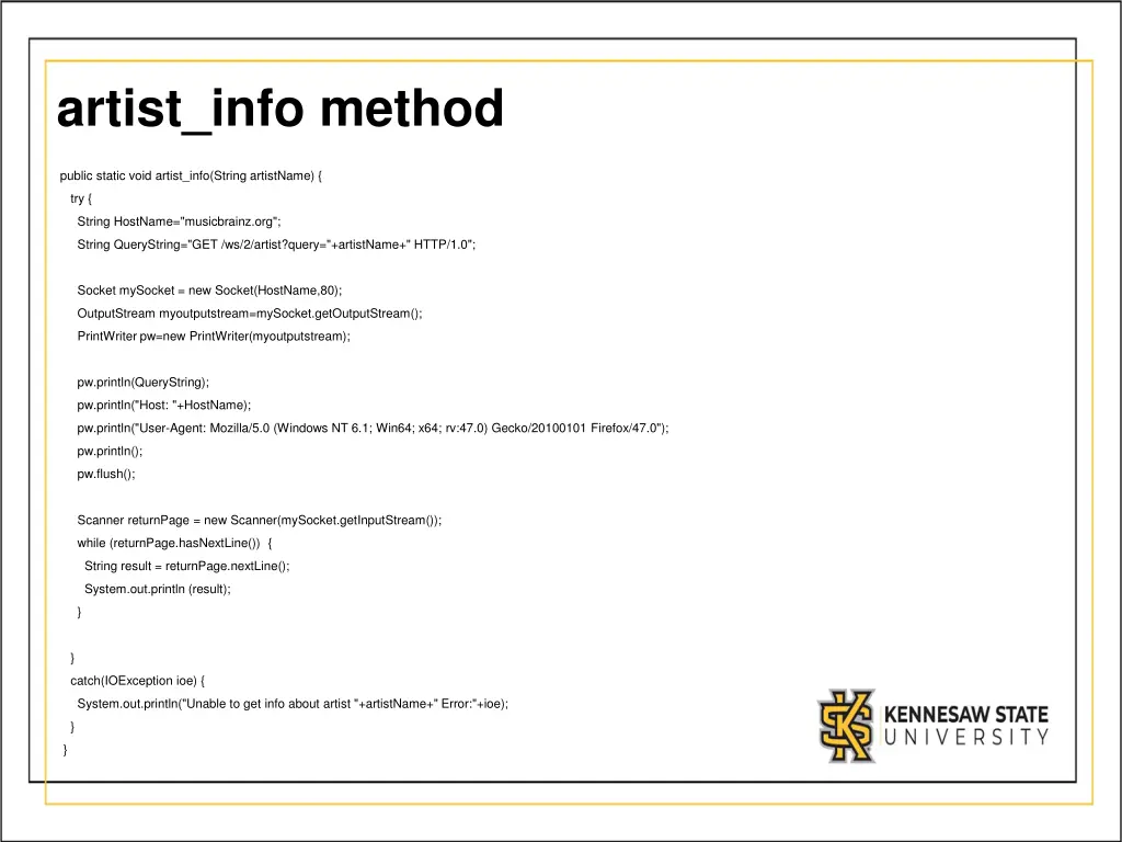artist info method