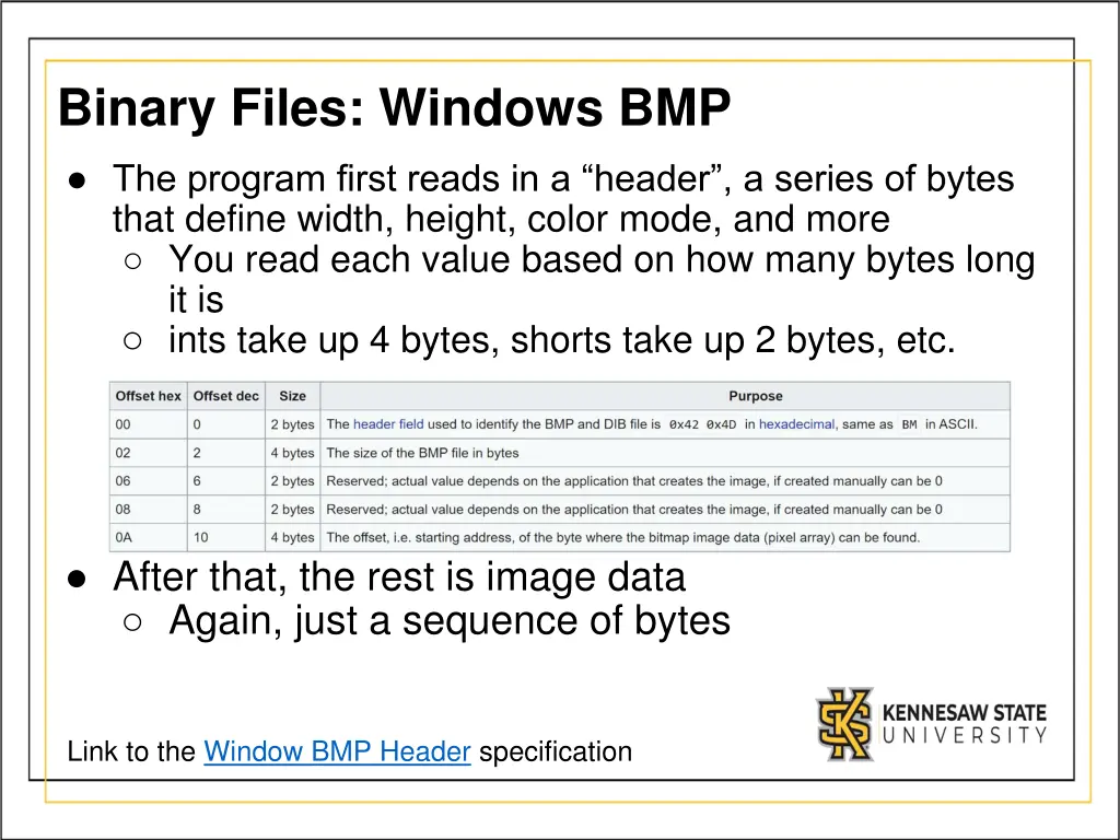 binary files windows bmp