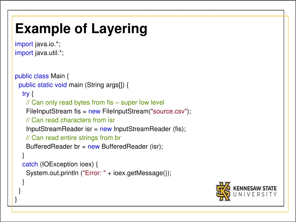 example of layering
