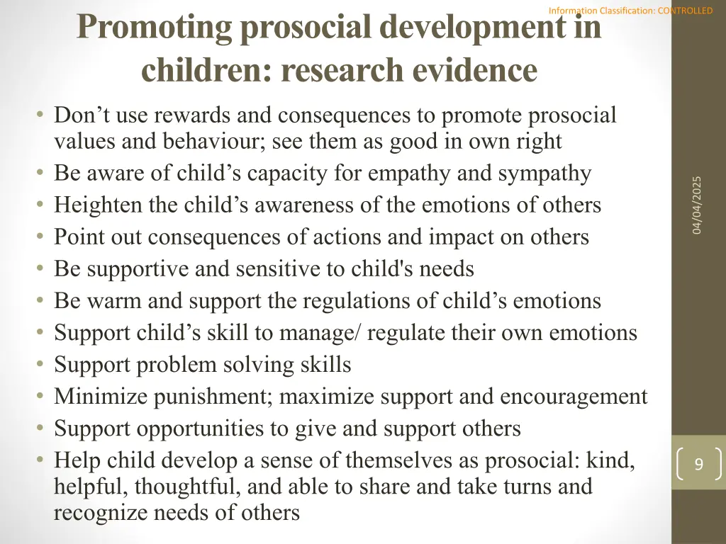 promoting prosocial development in children