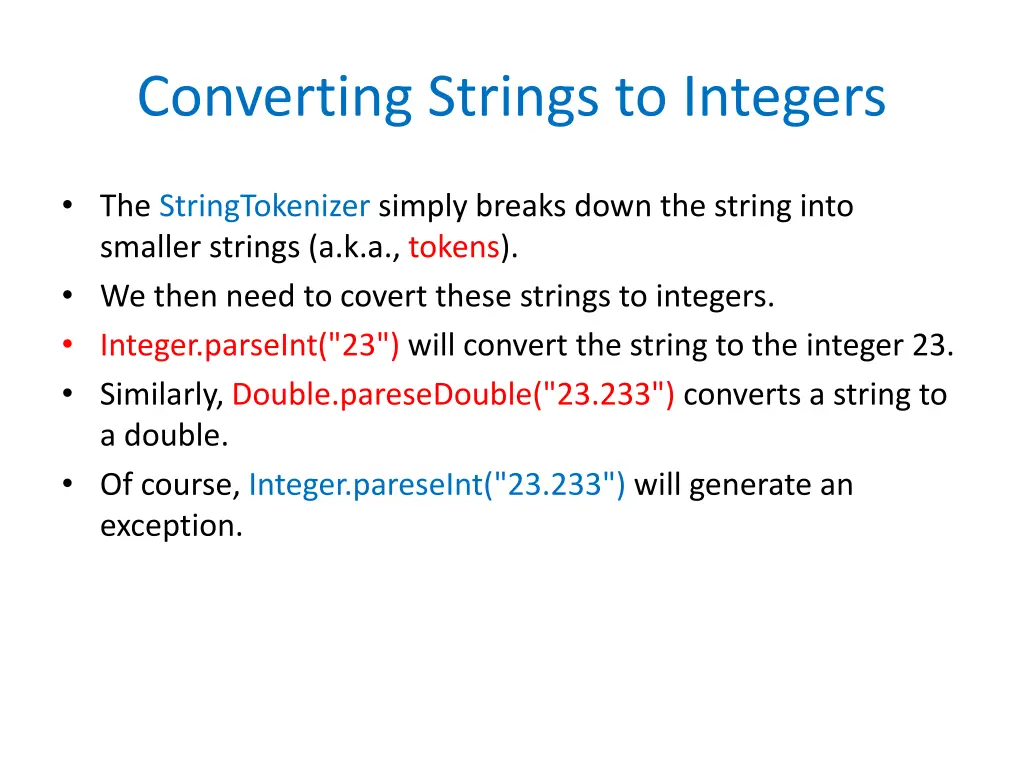 converting strings to integers