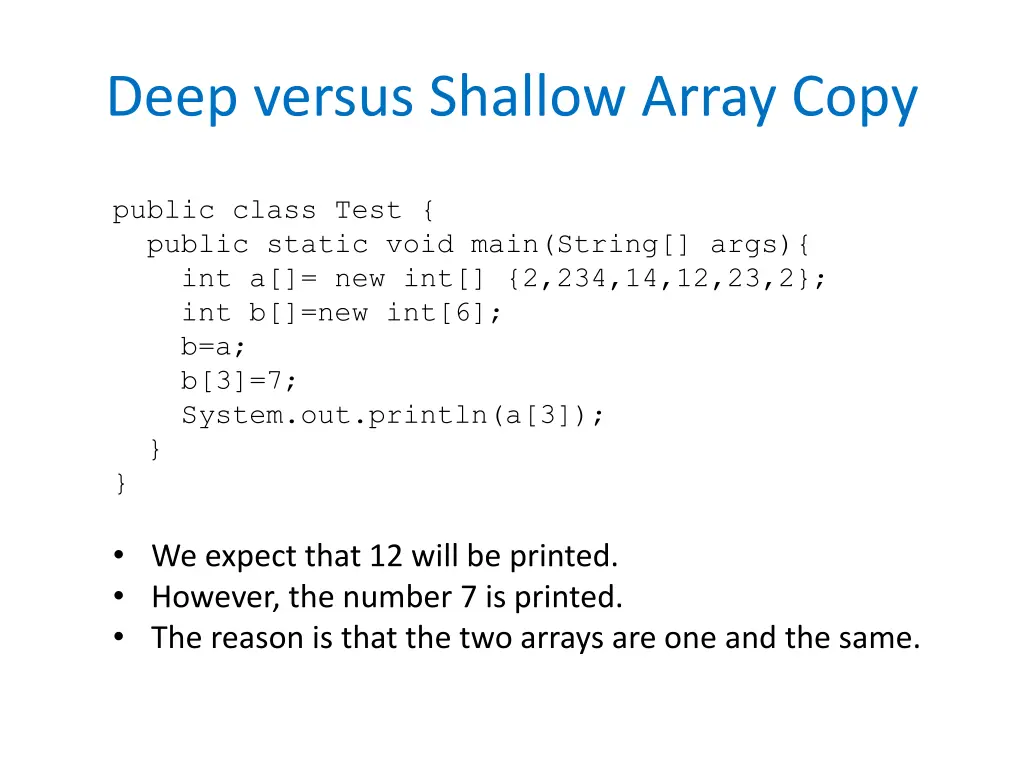 deep versus shallow array copy