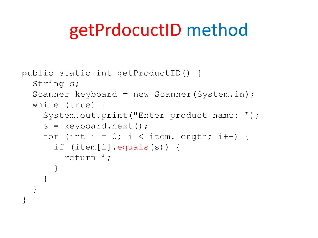 getprdocuctid method