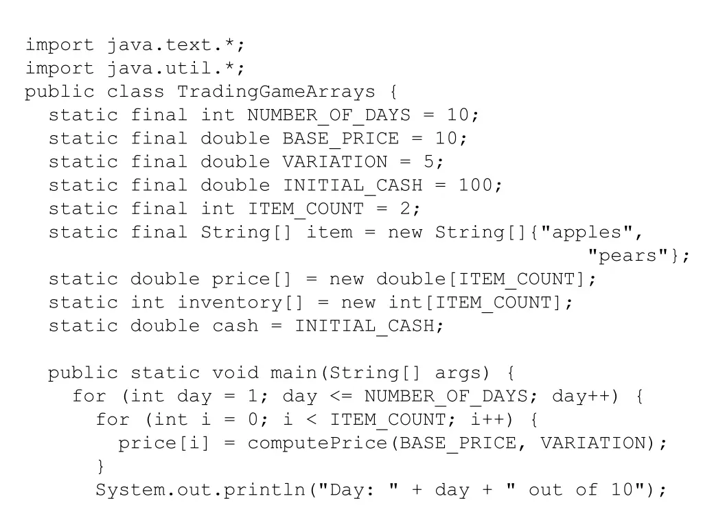 import java text import java util public class
