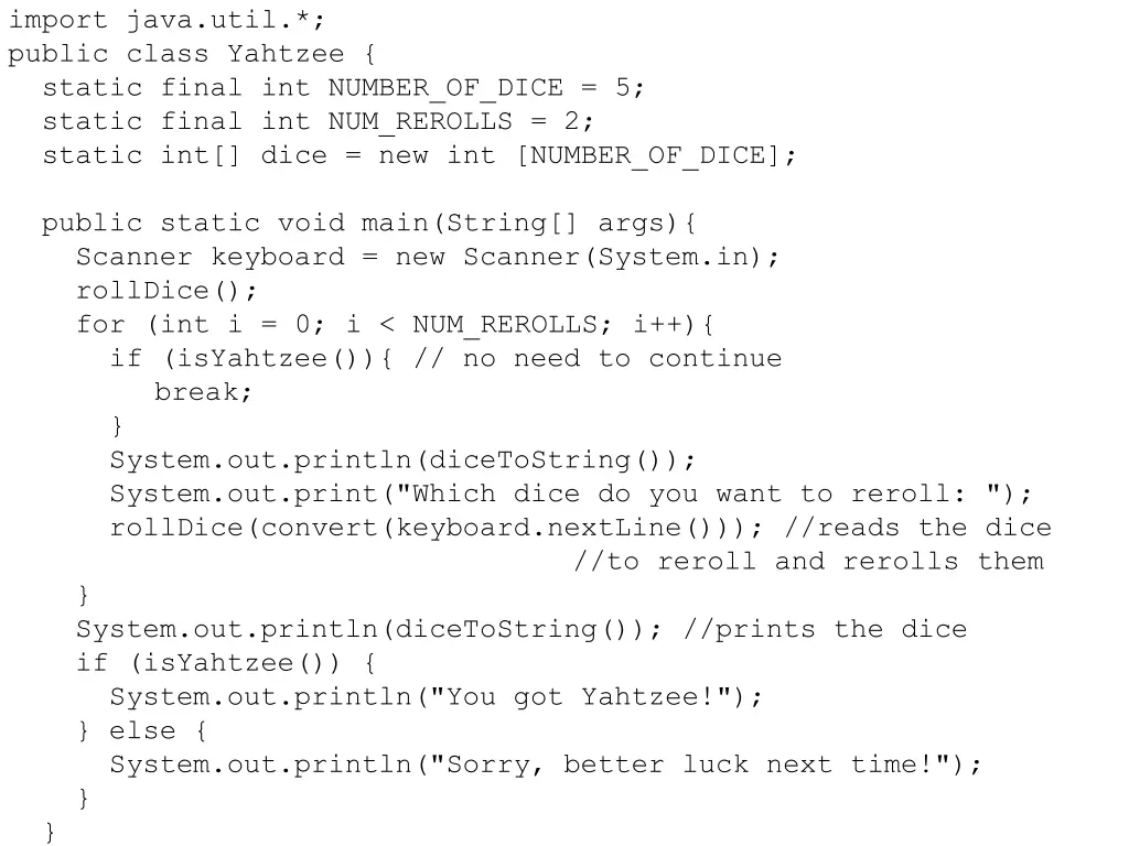 import java util public class yahtzee static