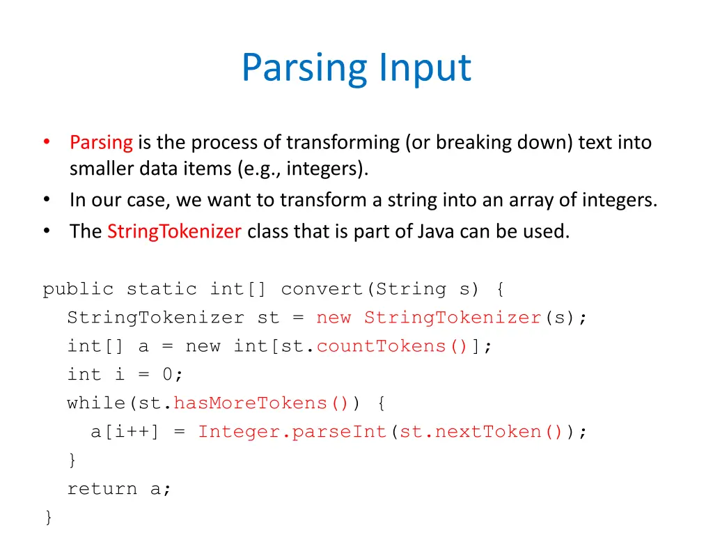 parsing input