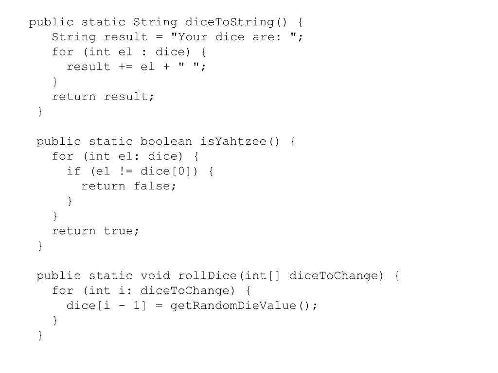 public static string dicetostring string result