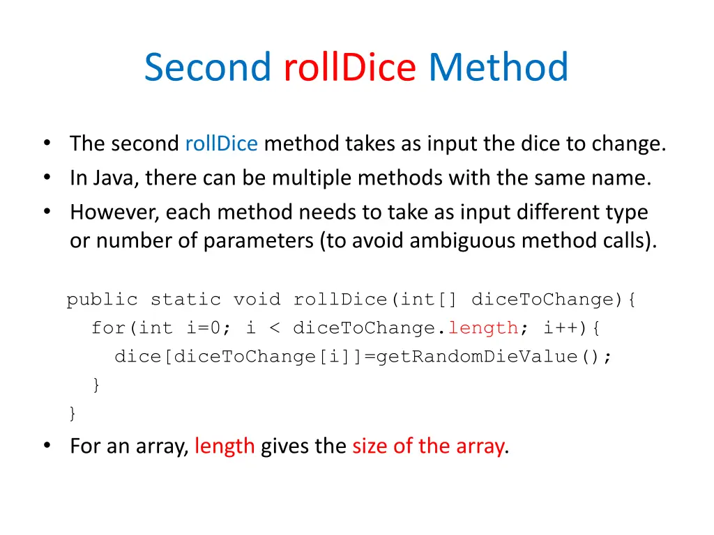 second rolldice method