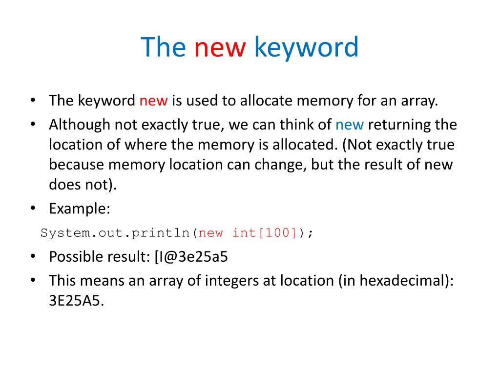 the new keyword