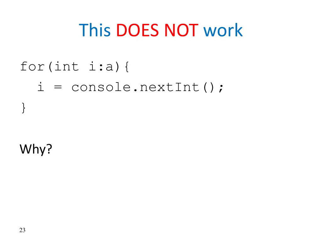 this does not work