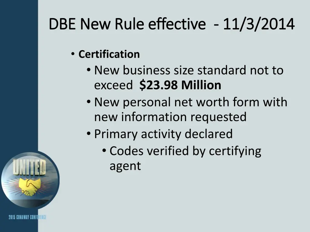 dbe new rule effective dbe new rule effective