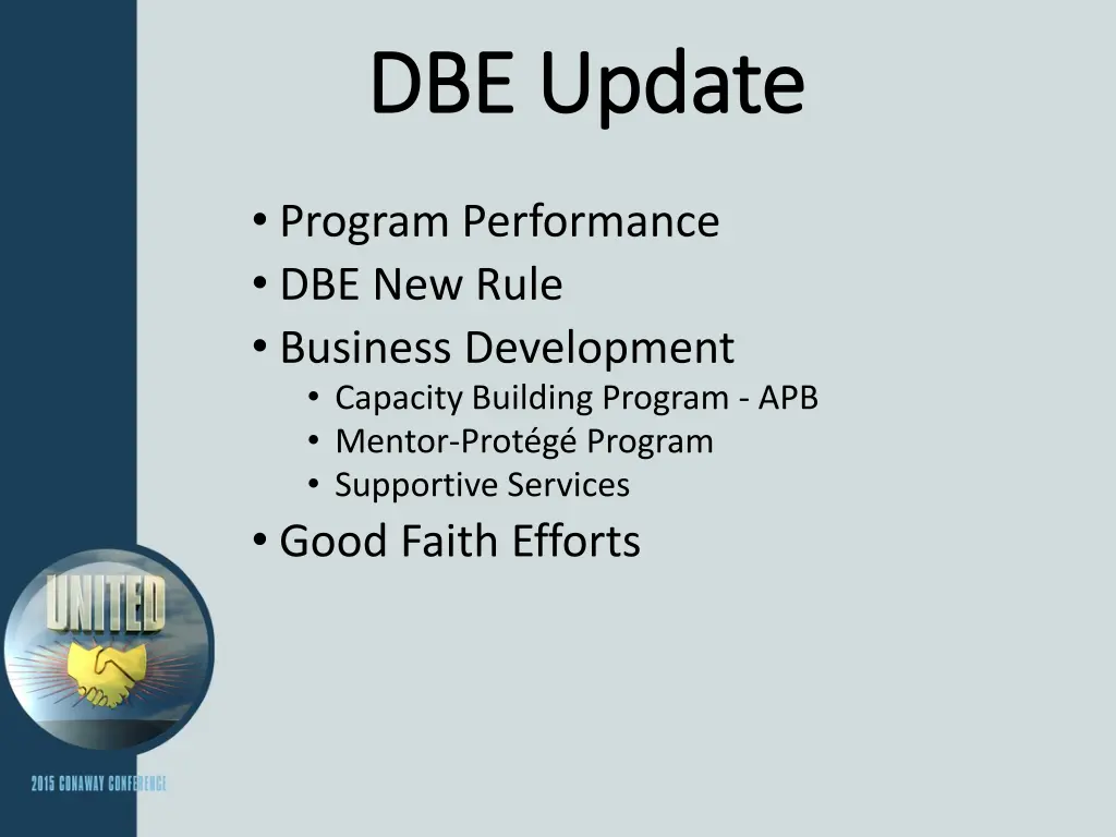 dbe update dbe update