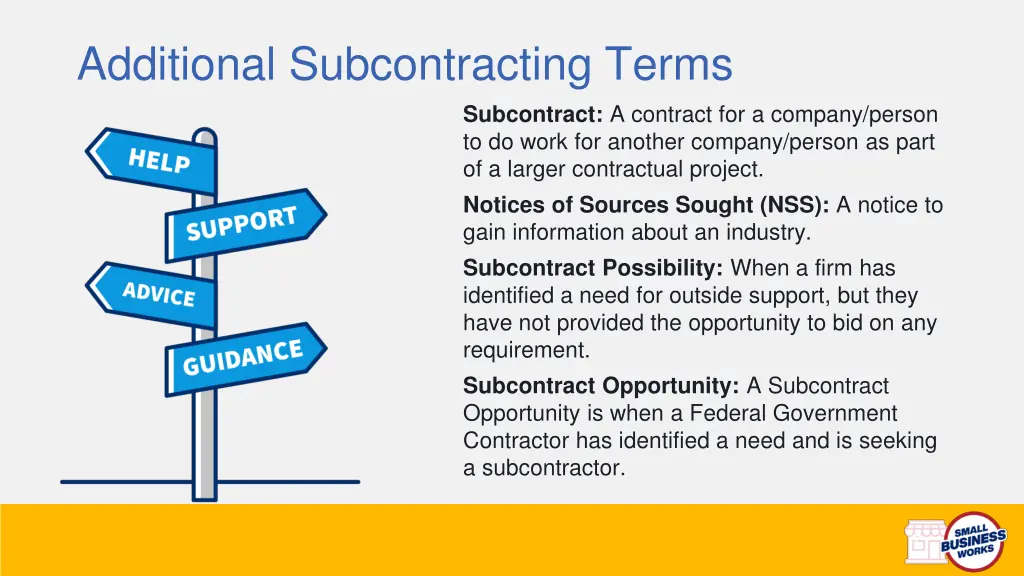 additional subcontracting terms