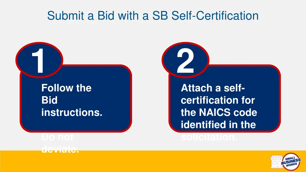 submit a bid with a sb self certification