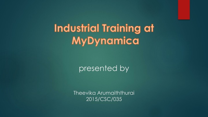 industrial training at mydynamica