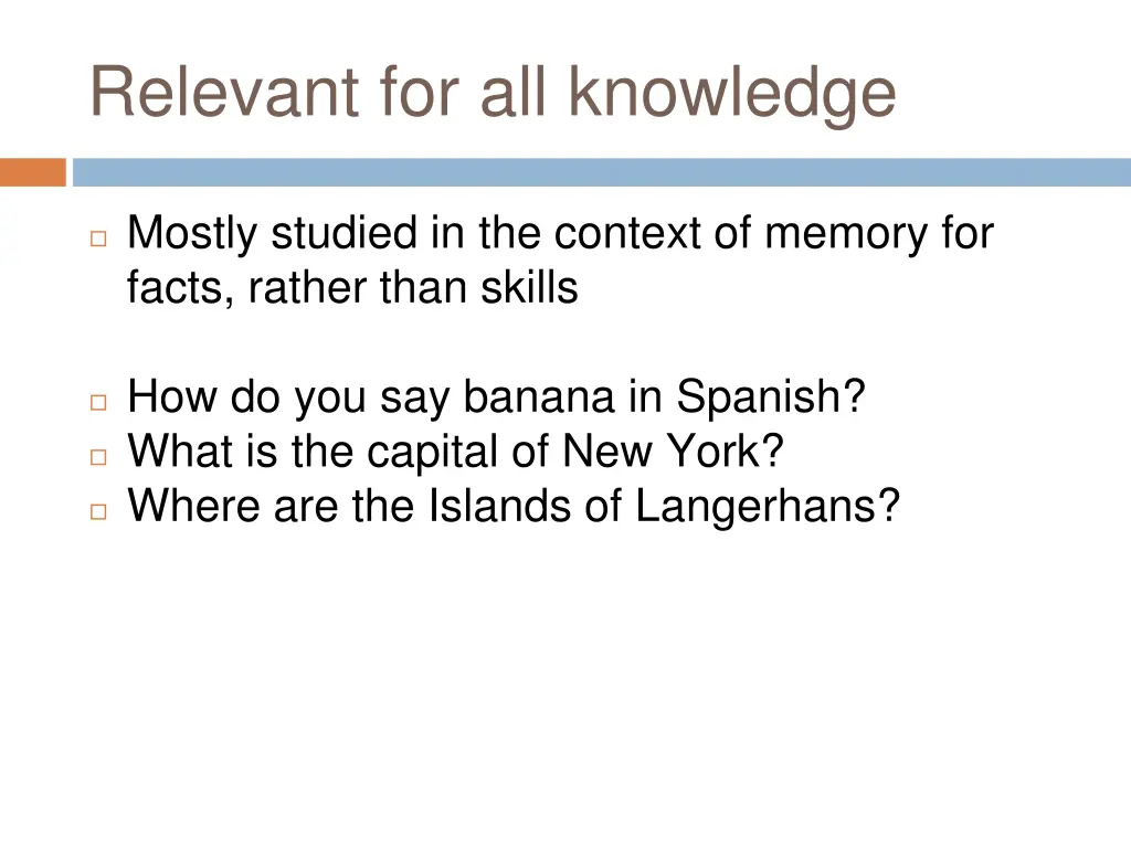 relevant for all knowledge