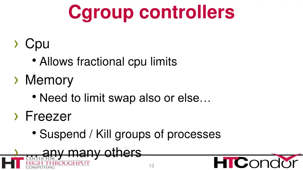 cgroup controllers