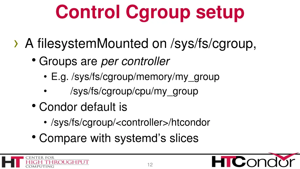 control cgroup setup