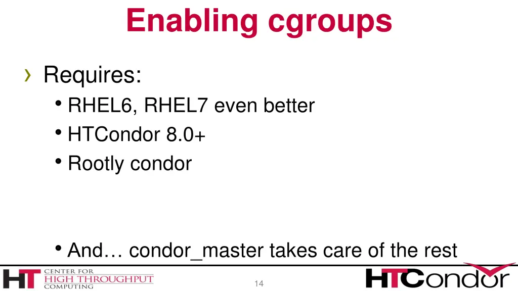 enabling cgroups