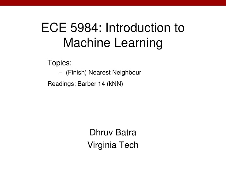 ece 5984 introduction to machine learning