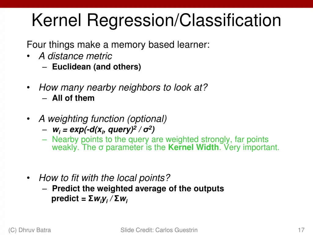 kernel regression classification