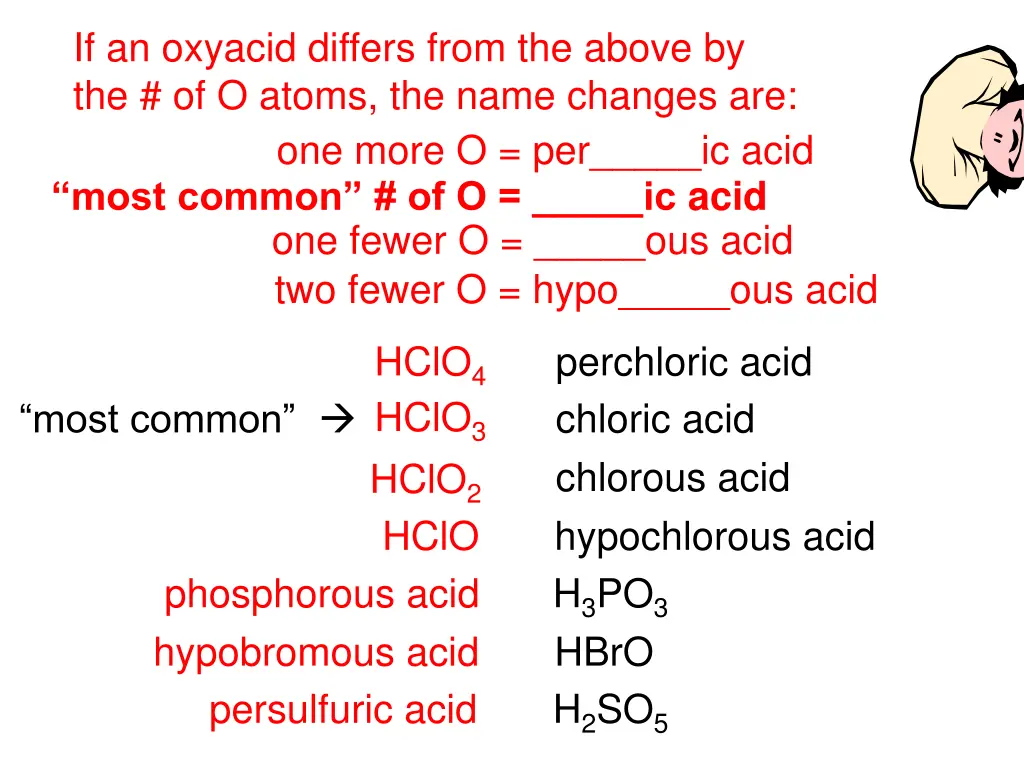 if an oxyacid differs from the above