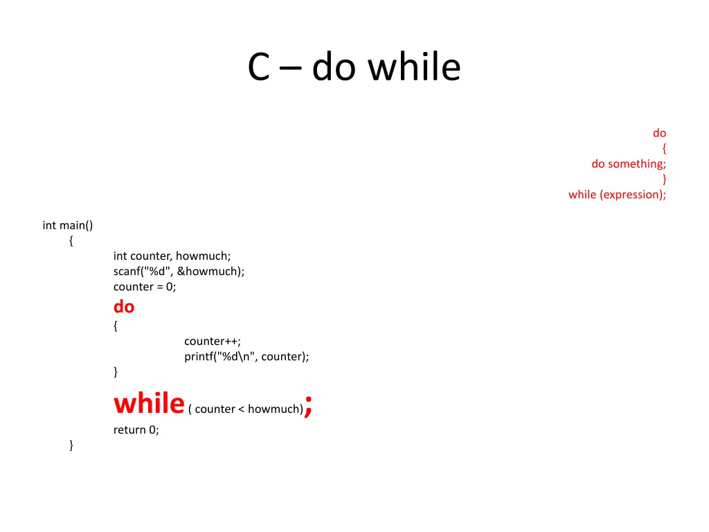 c do while