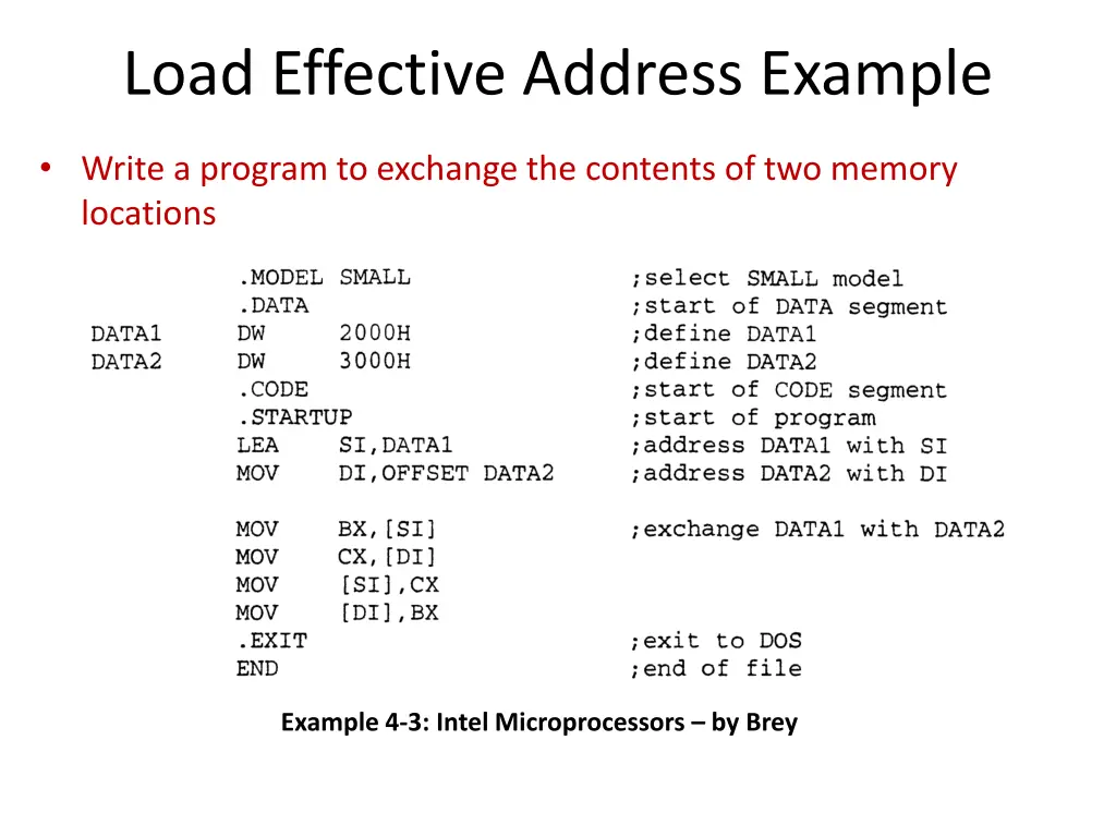 load effective address example