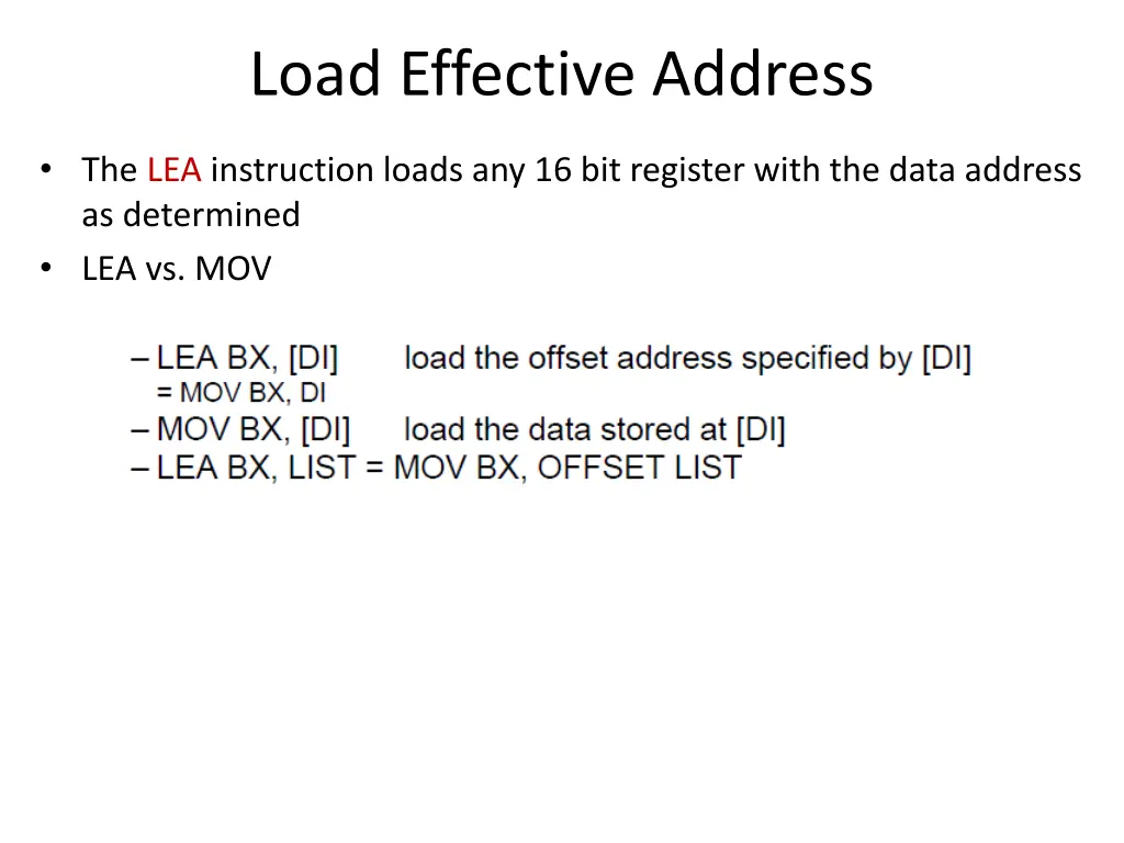 load effective address