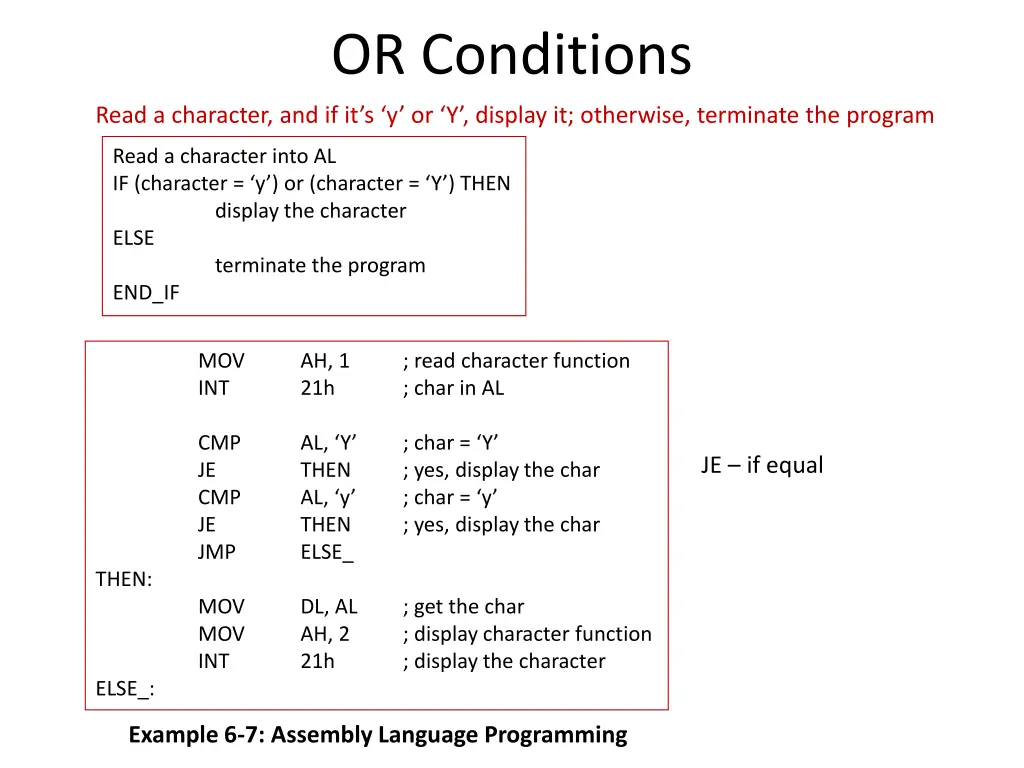 or conditions