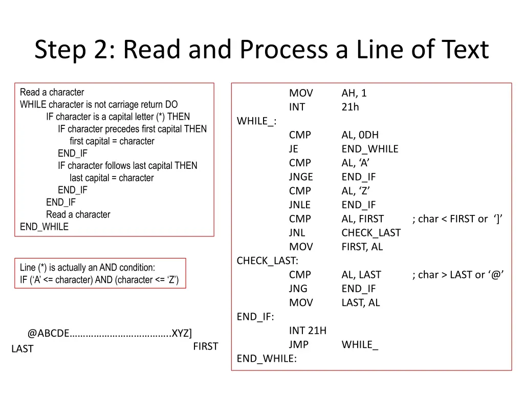 step 2 read and process a line of text 1