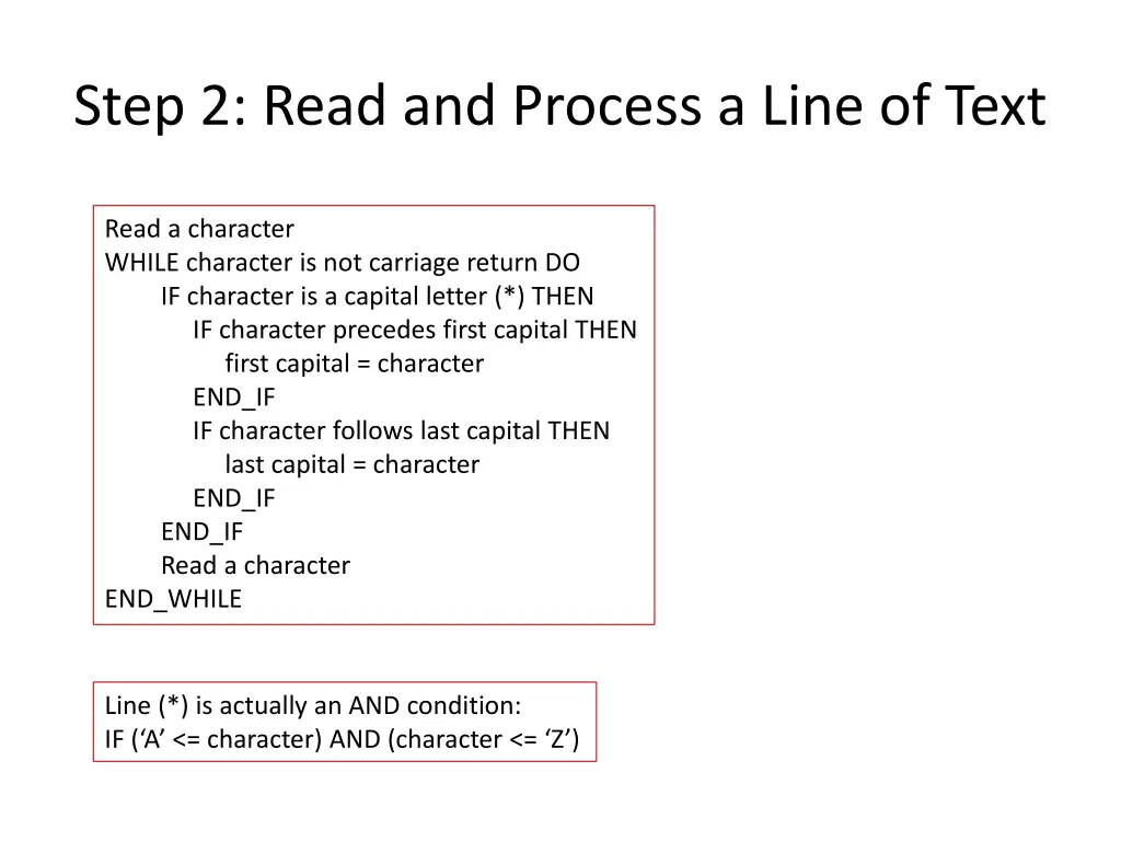 step 2 read and process a line of text