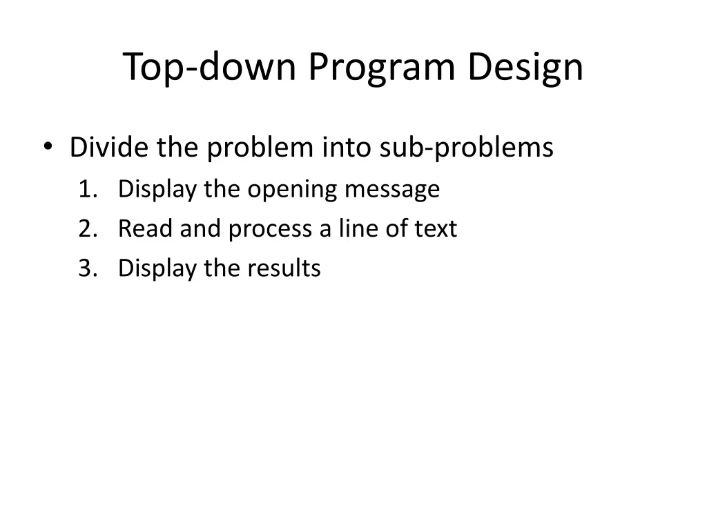 top down program design