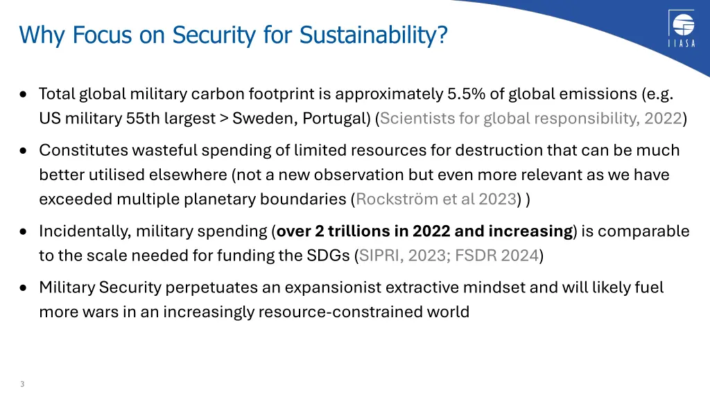 why focus on security for sustainability