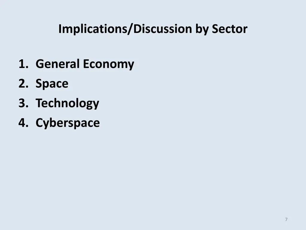 implications discussion by sector