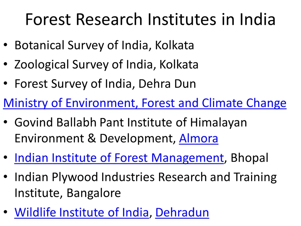 forest research institutes in india