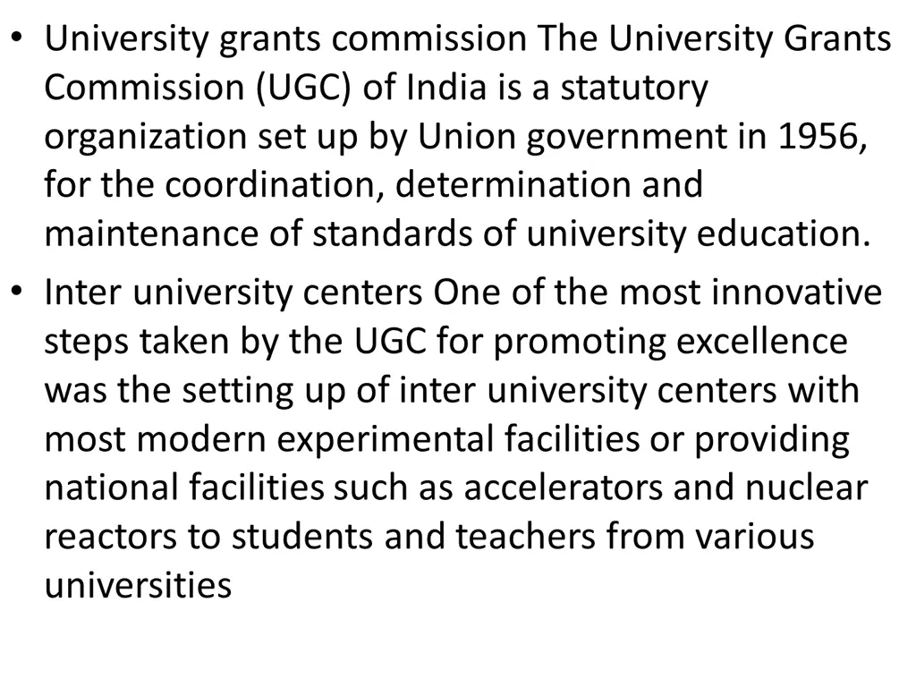 university grants commission the university