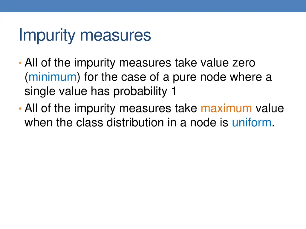 impurity measures